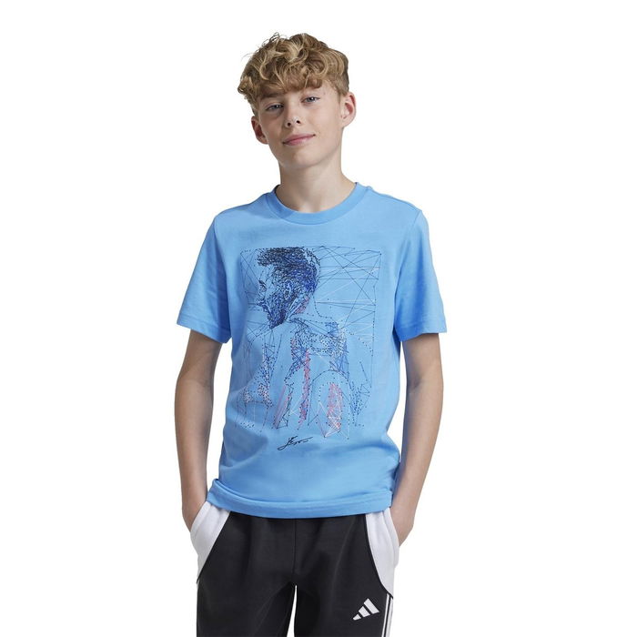 Messi Football Graphic T Shirt Juniors