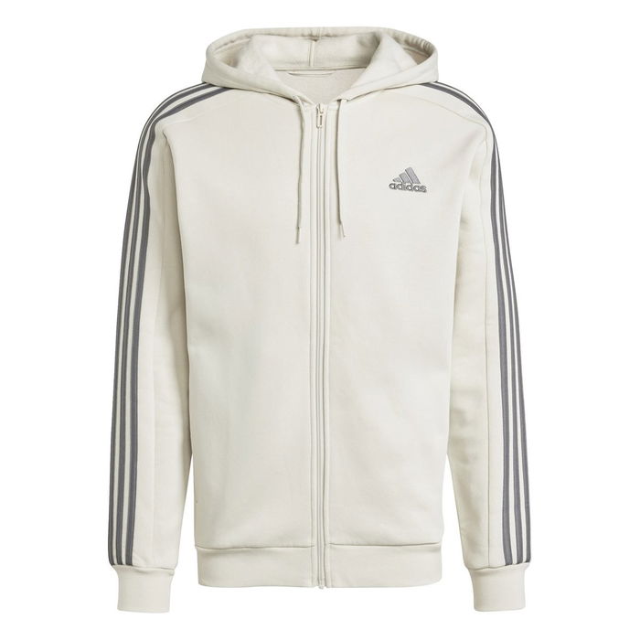 Fleece 3 Stripes Full Zip Hoodie Mens