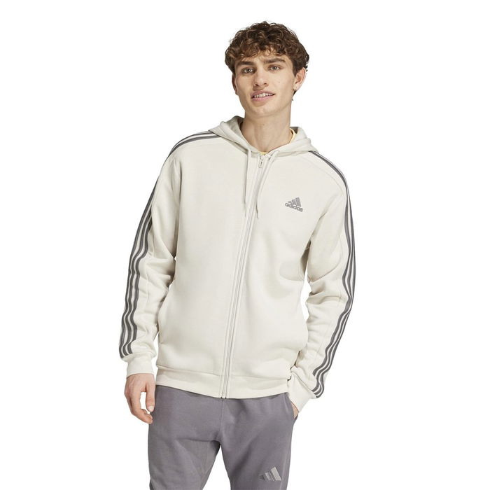 Fleece 3 Stripes Full Zip Hoodie Mens