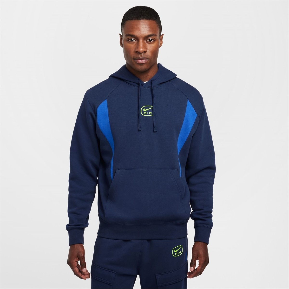 Nike NSW SW AIR PO HOODY FLC BB Navy Blue Volt 48.00