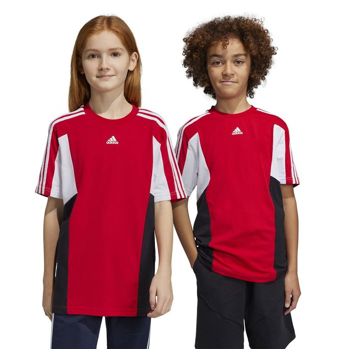 Colourblock 3 Stripes T Shirt Juniors