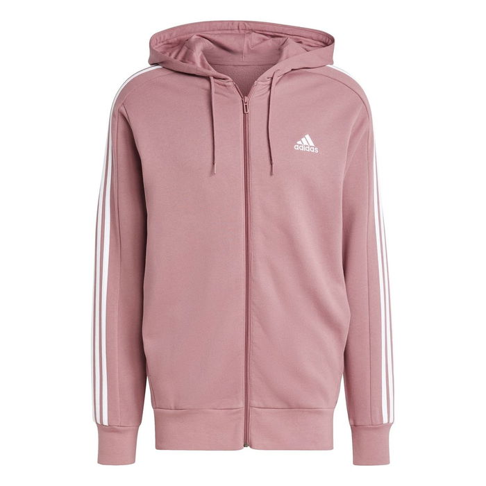 Essentials French Terry 3 Stripes Zip Hoodie Mens