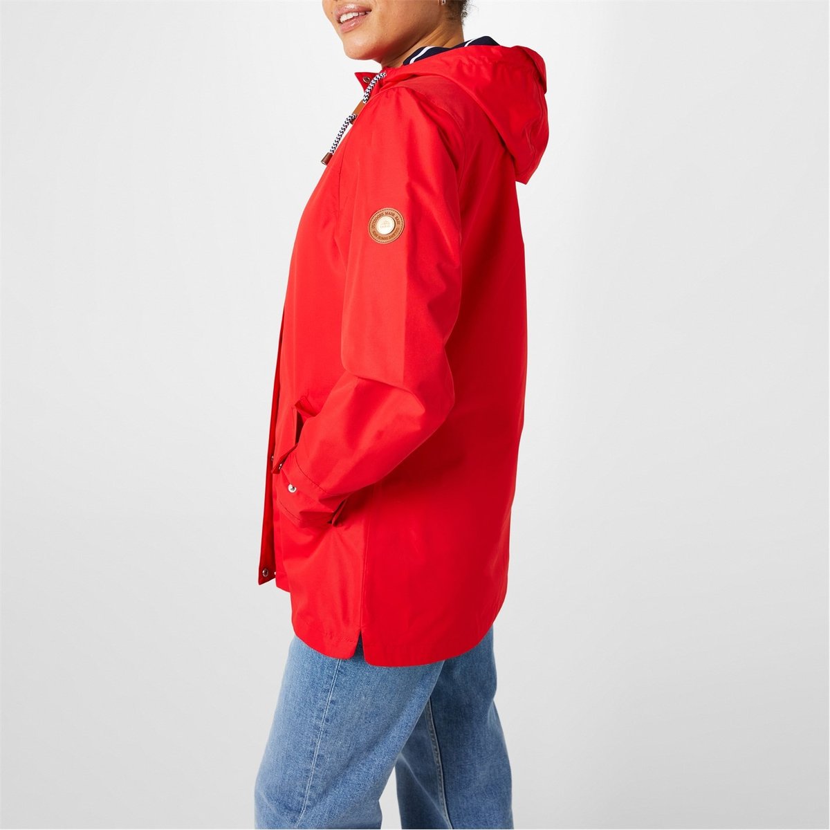 Ladies red cheap waterproof jacket