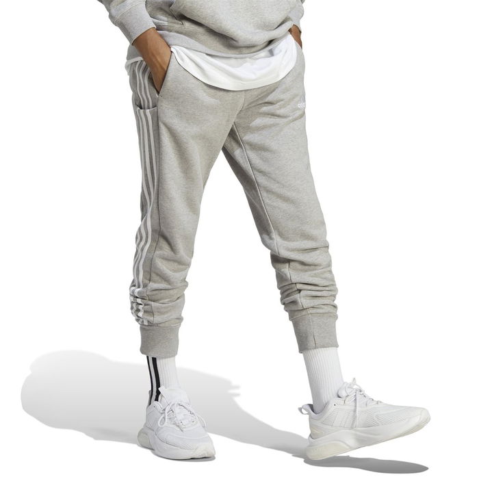 Essentials French Terry Tapered Cuff 3 Stripes Joggers Mens