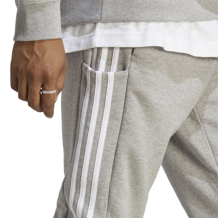 Essentials French Terry Tapered Cuff 3 Stripes Joggers Mens