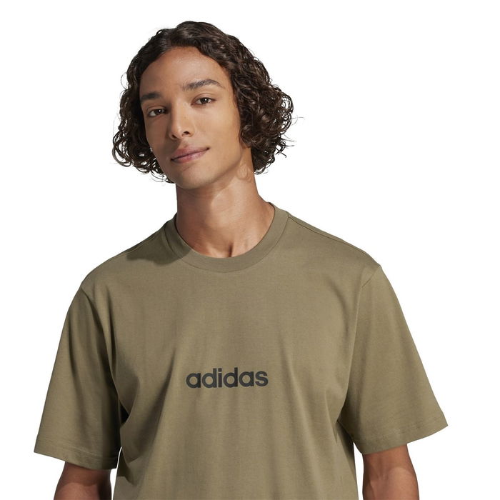 Essentials Single Jersey Linear Embroidered Logo T Shirt Mens