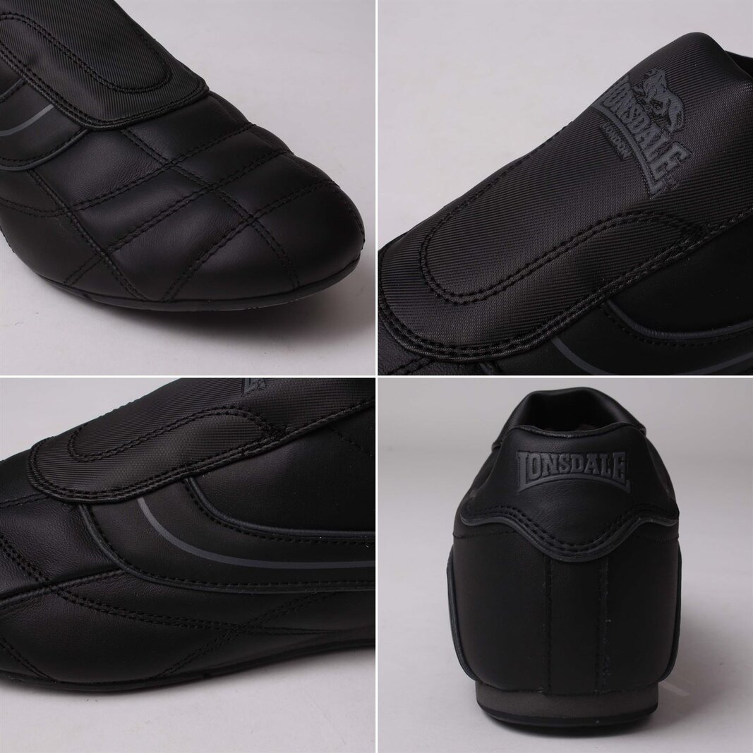 Lonsdale black clearance leather trainers