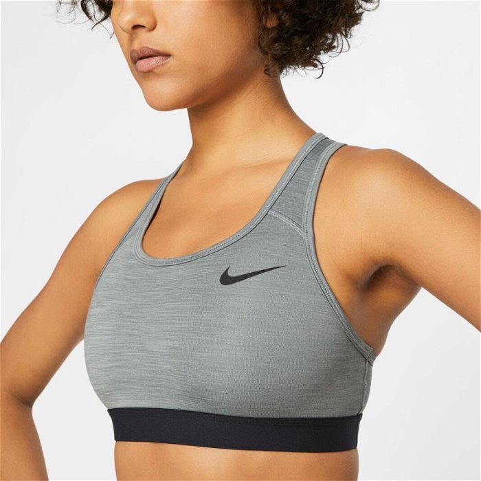 Nike Training swoosh medium support sports bra in grey