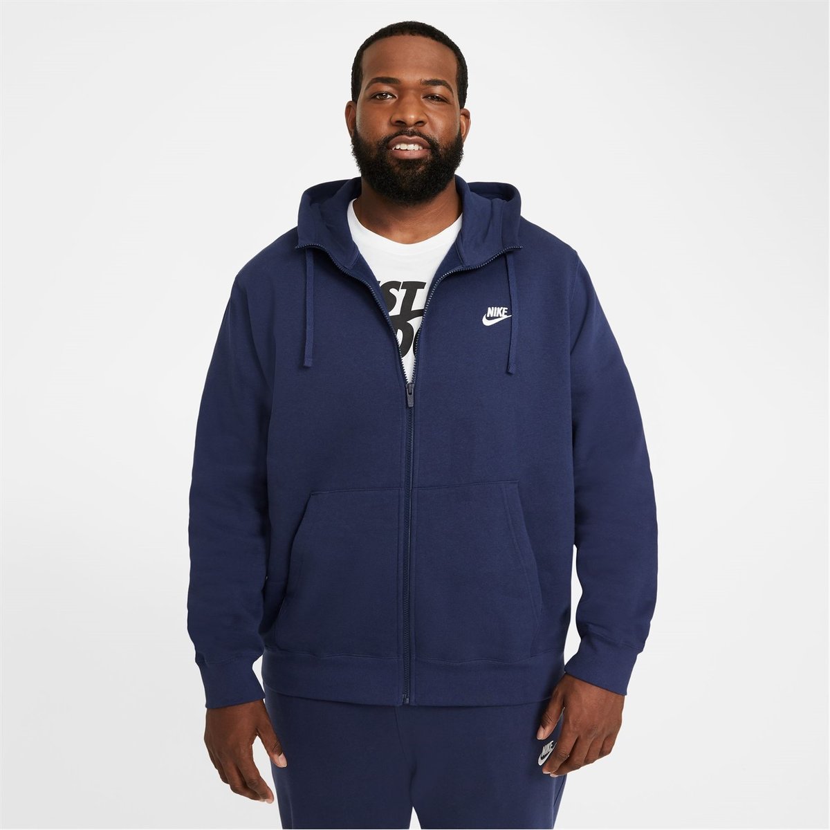 Mens navy hot sale zip hoodie