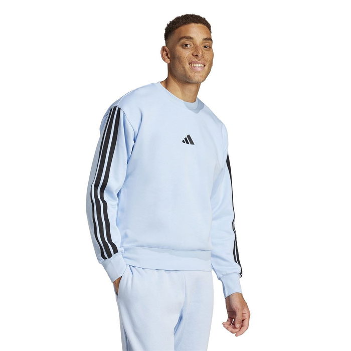 Essentials 3 Stripes Fleece Sweatshirt Mens