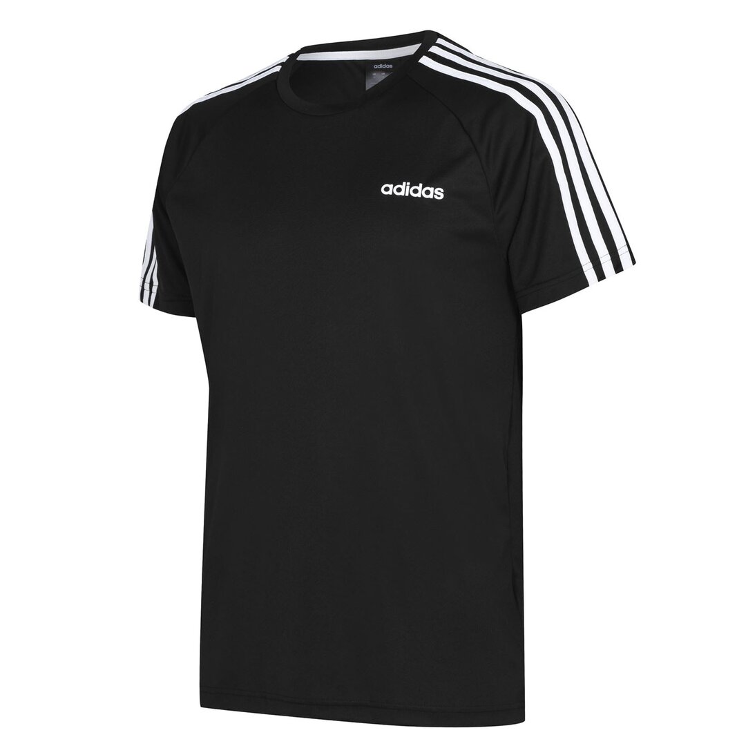 White adidas shirt hot sale with black stripes