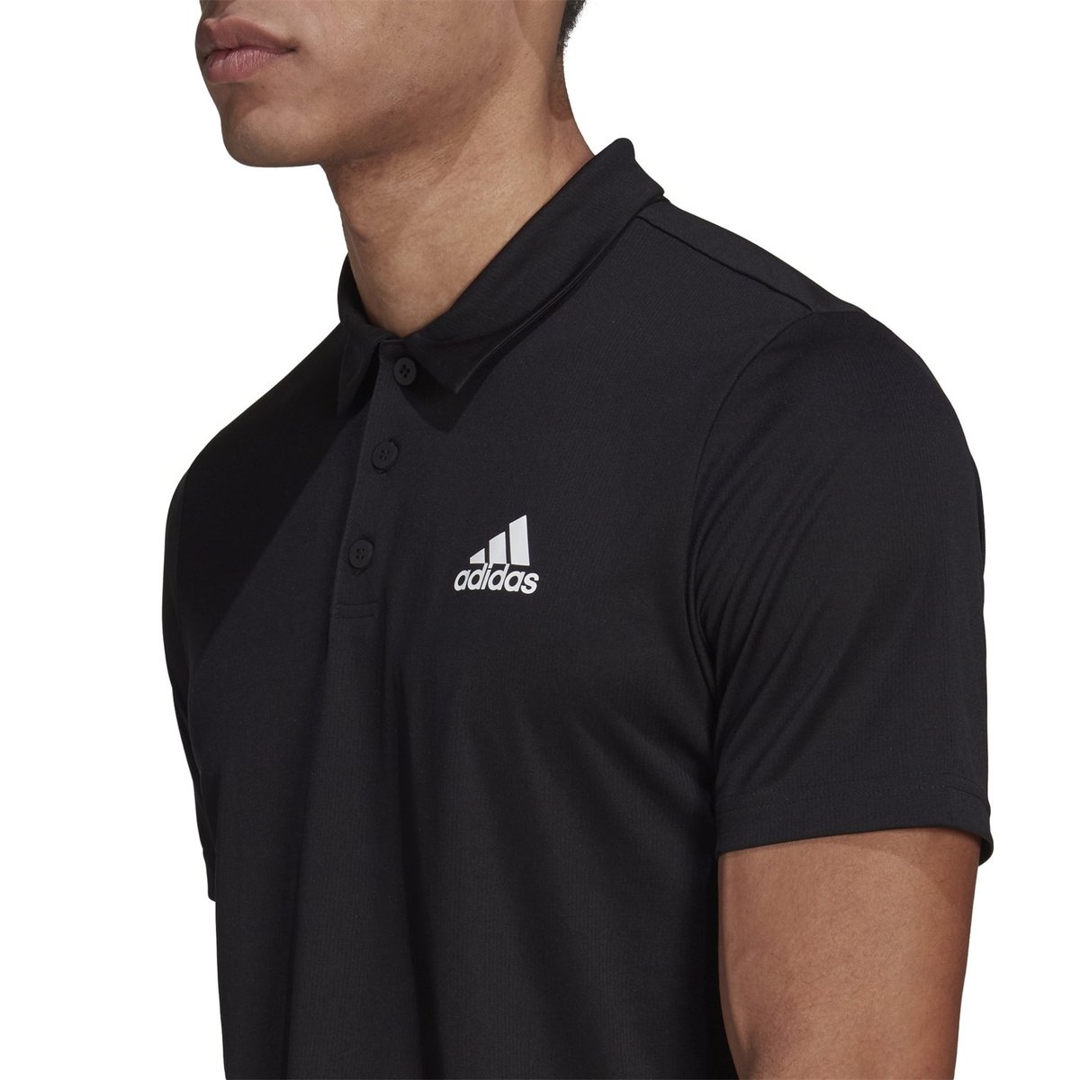 Mens black sales adidas polo shirt