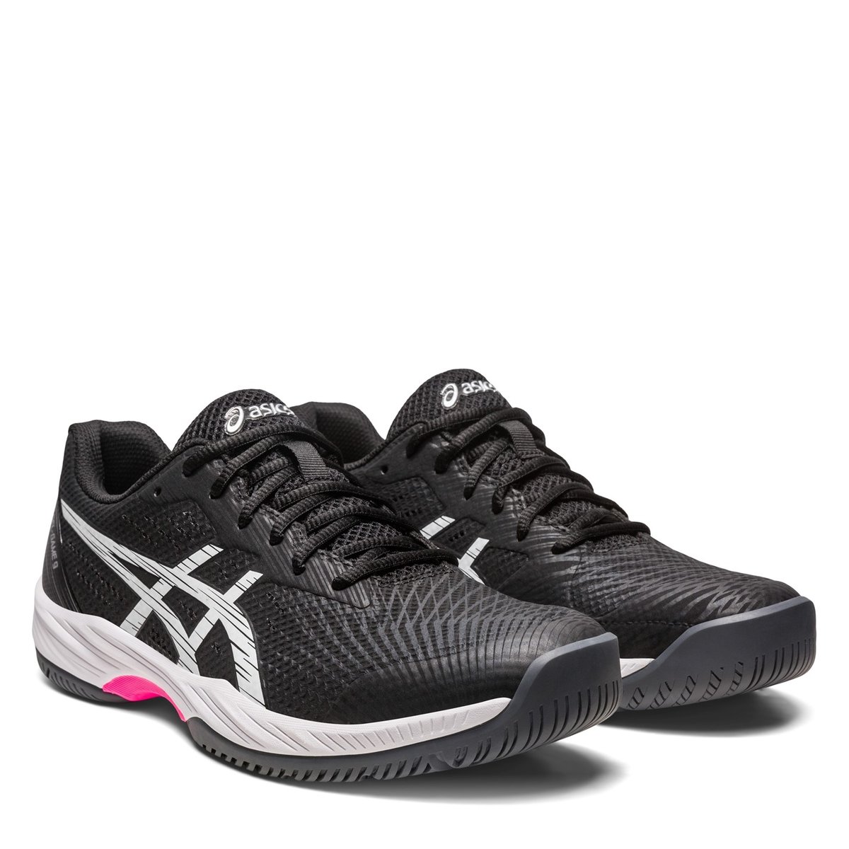 Asics black hotsell tennis shoes