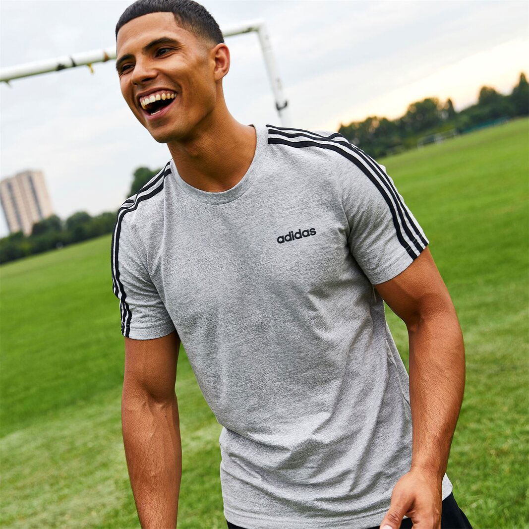 Adidas 3 stripe tee on sale mens