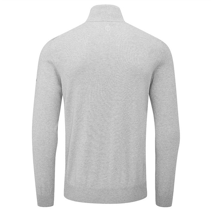 Pin Cotton Zip Neck Sweater