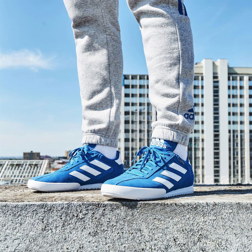 Adidas blue suede shop trainers