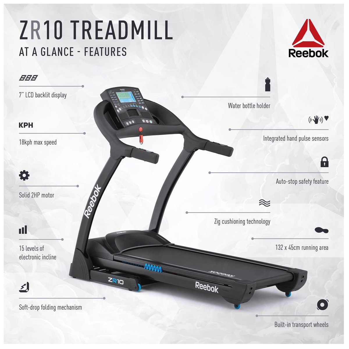 Reebok treadmill with incline hot sale