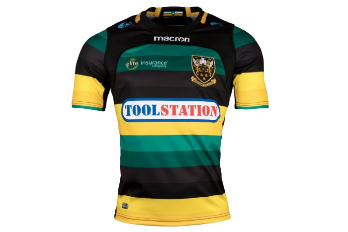 Northampton Saints 2017/18 Home Kids S/S Replica Rugby Shirt