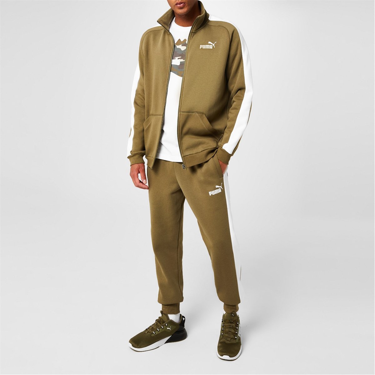 Mens khaki puma tracksuit online