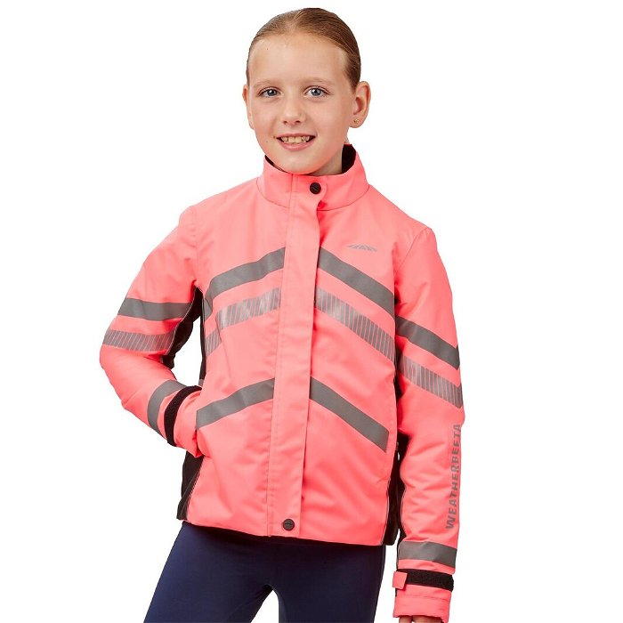 Junior Reflective Heavy Padded Waterproof Jacket - Pink