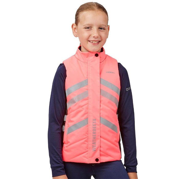 Junior Reflective Quilted Gilet - Pink