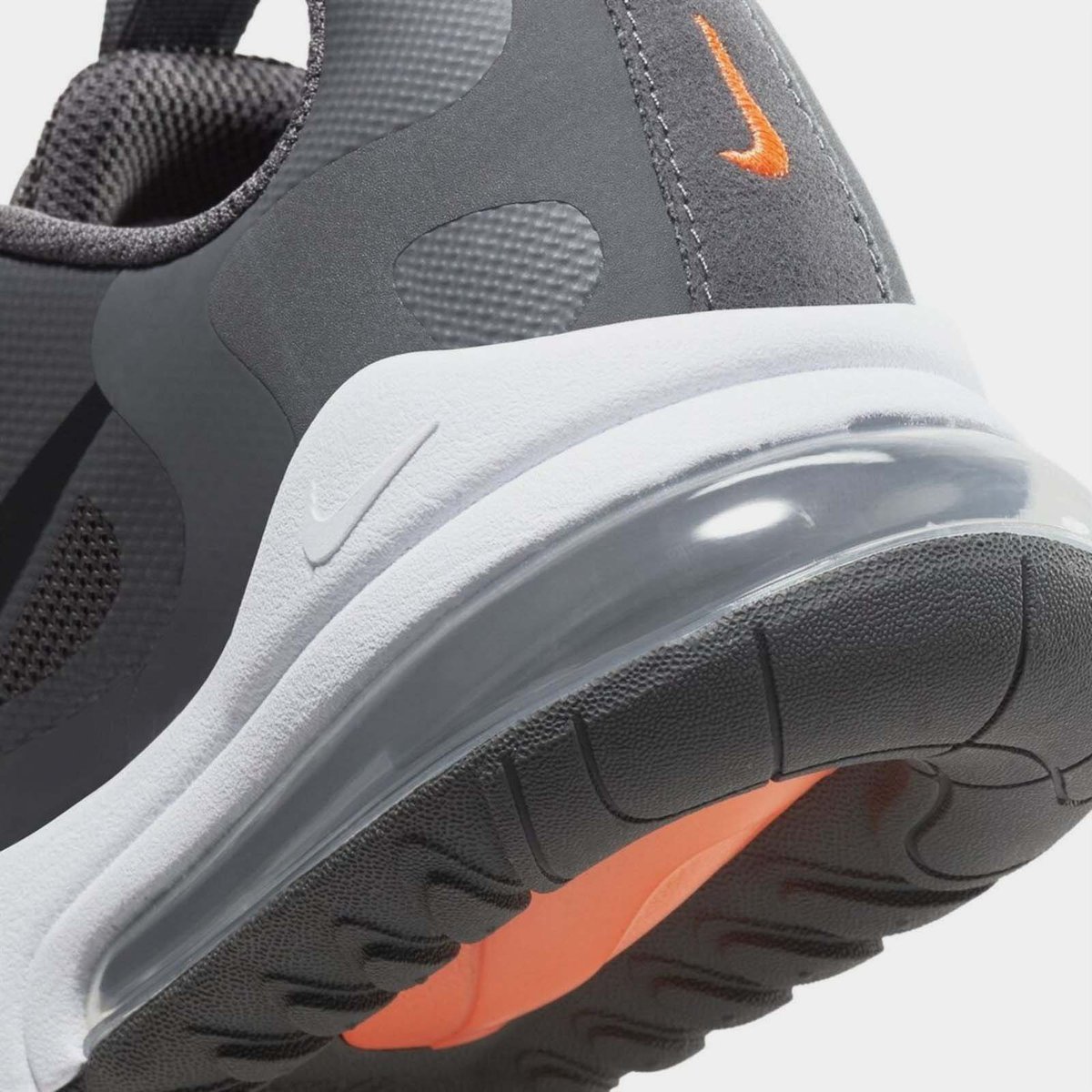 Nike Air Max 270 React Junior Trainers Grey Orange 48.00