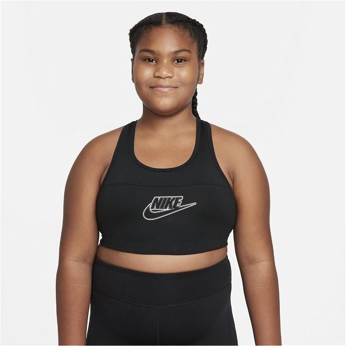 Nike Swoosh Bra Junior Girls Black/White, £14.00