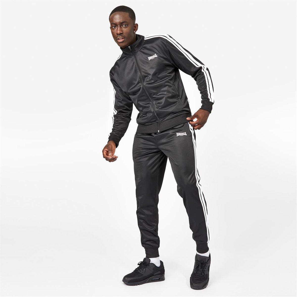 Lonsdale 2 stripe 2025 tracksuit bottoms mens