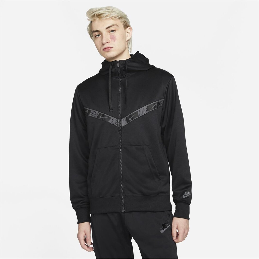 Nike zip hoodie mens on sale black