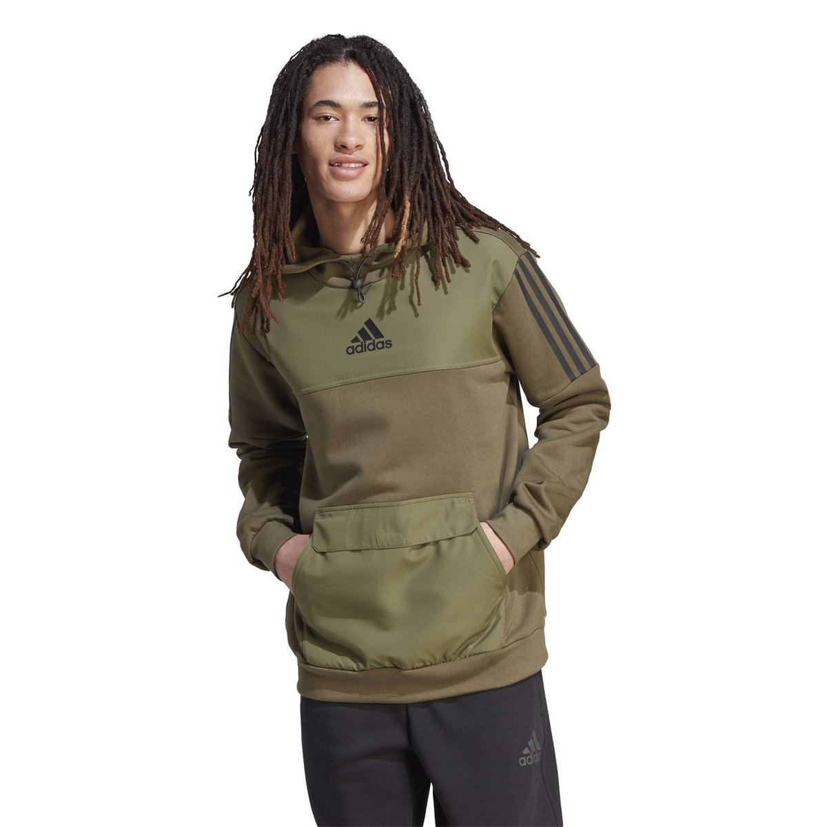 Adidas khaki hot sale hoodie mens