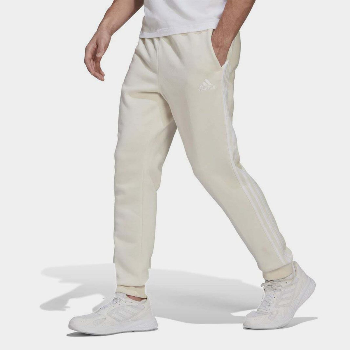 White cheap tapered joggers