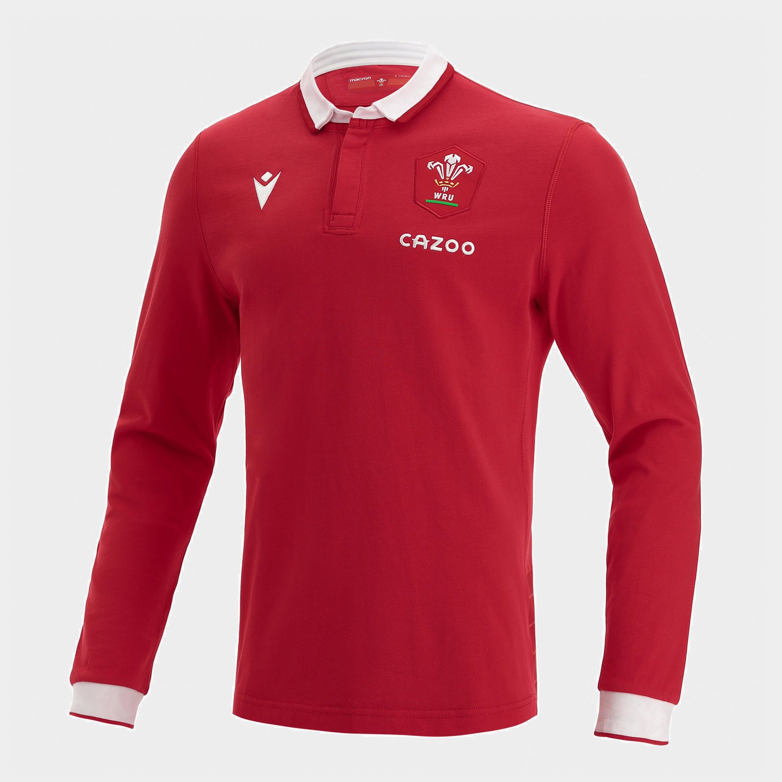 Macron Wales Long Sleeve Classic Home Rugby Shirt 2021 2023